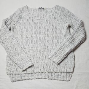 Dex Women's Light Gray Cable Knit Sweater